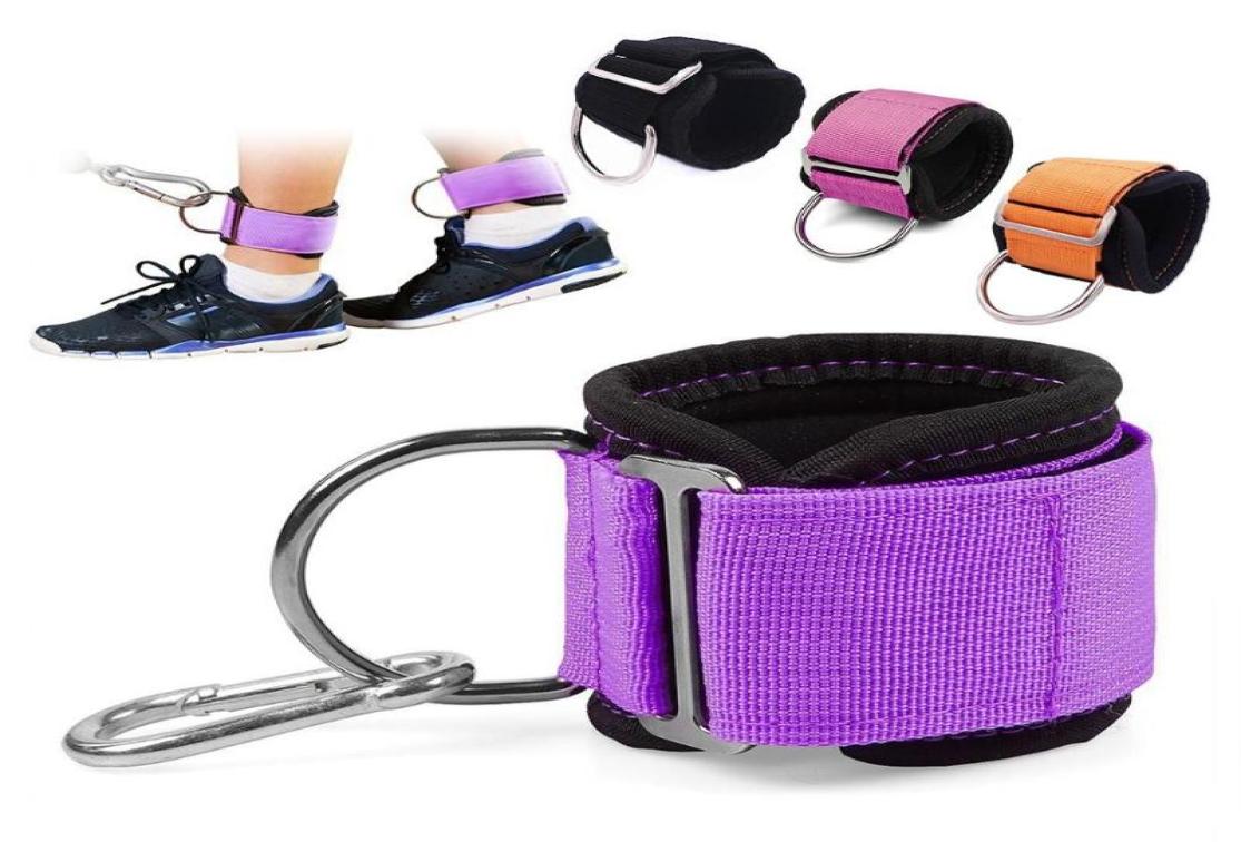 Whole 2Pcs Home Gym Fitness Adjustable Ankle Strap Dring Attachment For Cable Machine Equipment Accessories Support