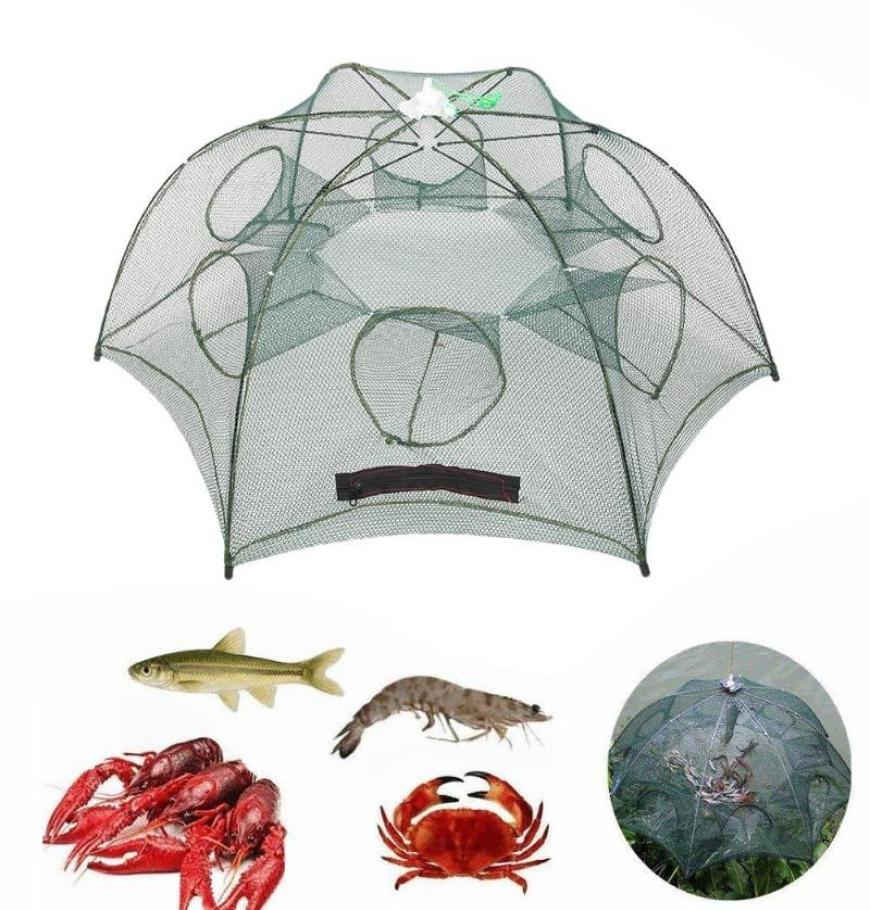 4 8 12 16 Holes Folding Automatic Fishing Net Fish Minnow Shrimp Crab Mesh Trap Portable Fishing Net Tools