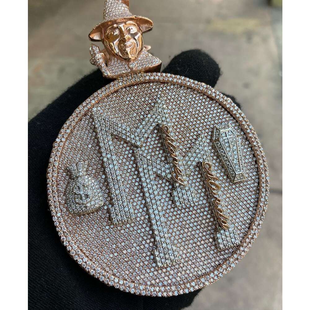 Fashion Hip Hop Bg Iced Out Moissanite Jewelry Sterg Sier Dia Charm Custom Pendant Necklace