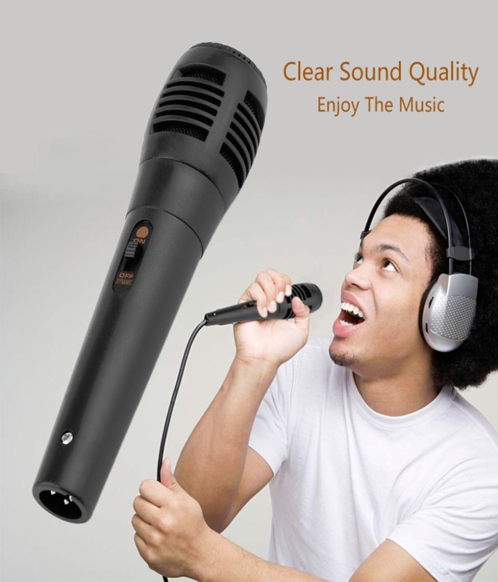 Promotion Universal Wired Unidirectional Handheld Dynamic Microphone Voice Recording Noise Isolation Microphone Black