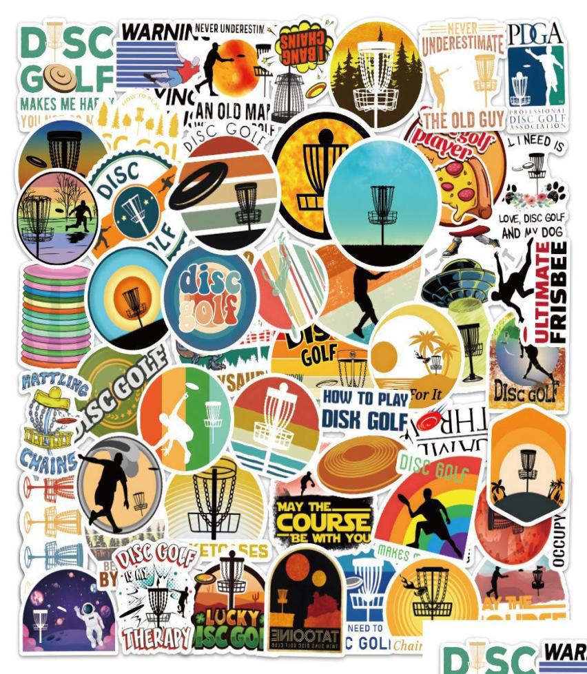 Wall Stickers 50Pcs Sports Disc Golf Sticker Diy Snowboard Laptop Lage Cartoon Graffiti Decals Stickers Drop Delivery Hairbun