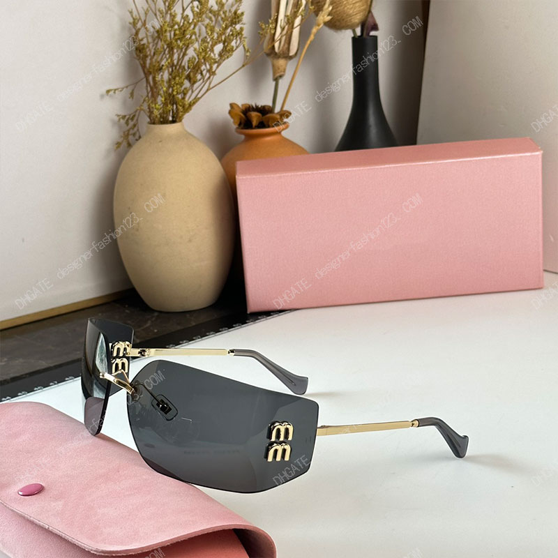 Sunglasses for women Frameless Design MU54 plated metal mirror legs perfect detail original sacoche designer sunglasses classic original box