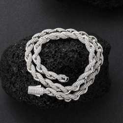 Fresh Item High Quality Hip Hop Bling 925 Sterling Silver 8mm Flawless d Color Lab Diamond Moissanite Rope Chain