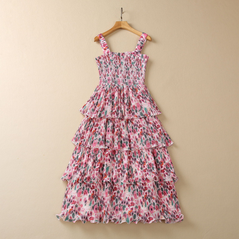 Casual Dresses European and American women's clothes 2023 spring new sling Sleeveless printing fashion Pleated cake dress, Pink
Casual Dresses European and American women's clothes 2023 spring new sling Sleeveless printing fashion Pleated cake dress, Pink