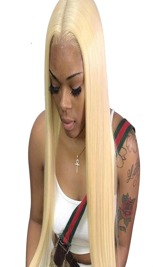 Brazilian 613 Blonde Full Lace Human Hair Wig Blond Lace Front Wigs Bleached Knots Part