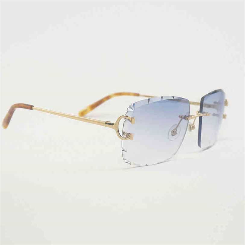 2023 Designer Glasses New Diamond Cutting Rimless Sunglasses Men Oversize C Wire Eyewear Women For Summer Clear Glasses Metal Frame Oculos Gafas
2023 Designer Glasses New Diamond Cutting Rimless Sunglasses Men Oversize C Wire Eyewear Women For Summer Clear Glasses Metal Frame Oculos Gafas