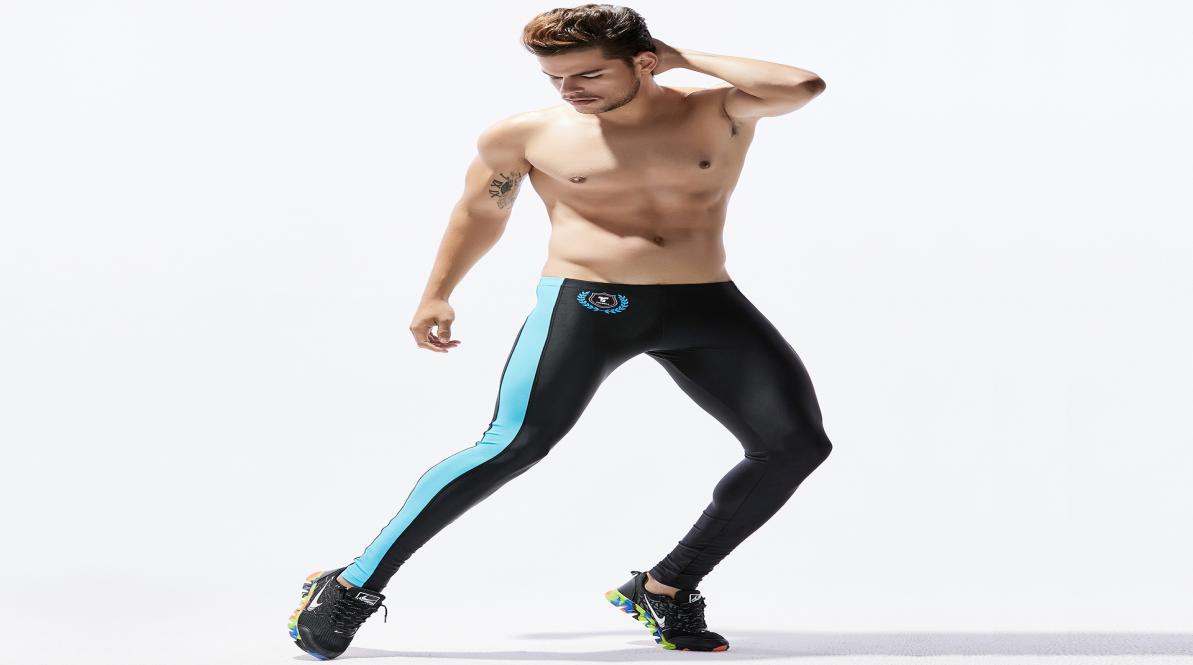 Running Tights Elastic Skinny Leggings Sport Leggings for Man Ankle Length Compression Pants Mens Compression Running Tights Runni