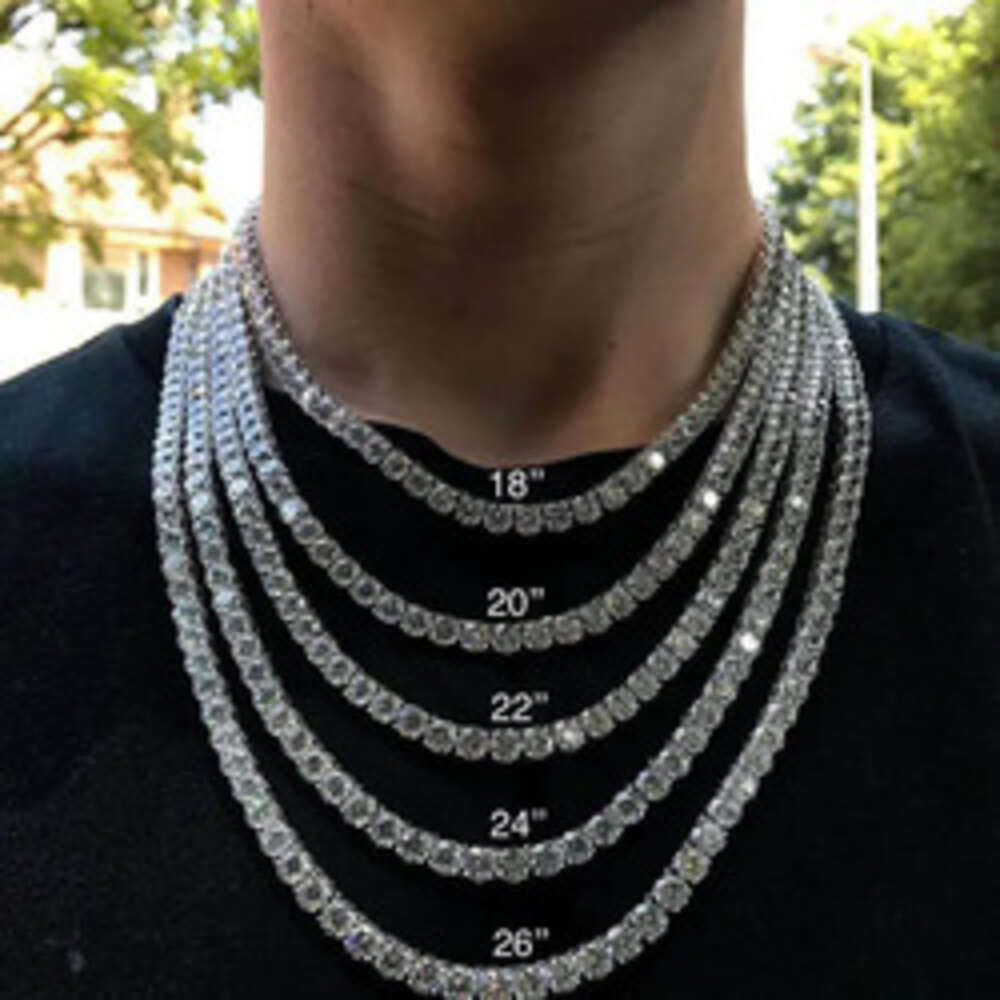 Necklace 3mm 4mm 5mm 6.5mm Mossanite Jewelry Sterg Sier D VVS1 Dia Necklaces Moissanite Tennis Chain Bracelets for women Men
