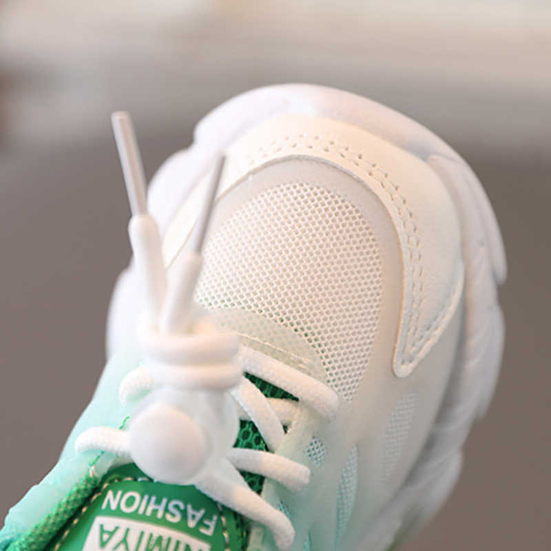 Athletic Outdoor Kids Shoes 4-6y Boys Sports Shoes Fashion Gradual Color Little Girl Sneakers Children Soft Soles Casual Shoes Spring Autumn P230404