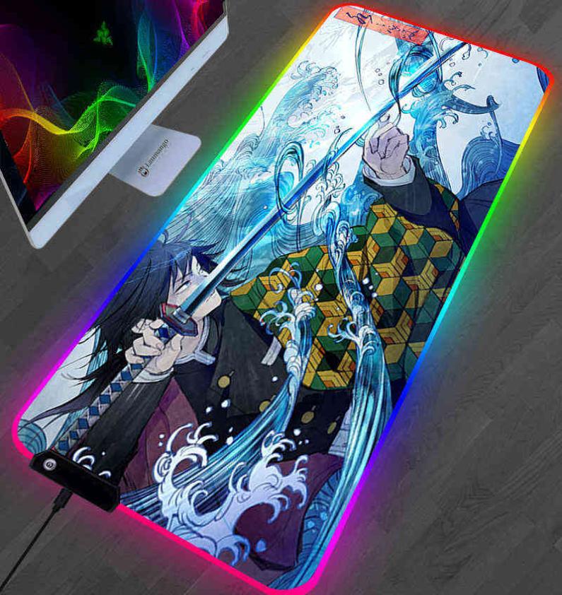 XL:Kimetsu no Yaiba Mouse Pad Teclado Gamer Computer Desk Mat Gaming Accessories Varmilo Anime Carpet LOL Mousepad AA220314