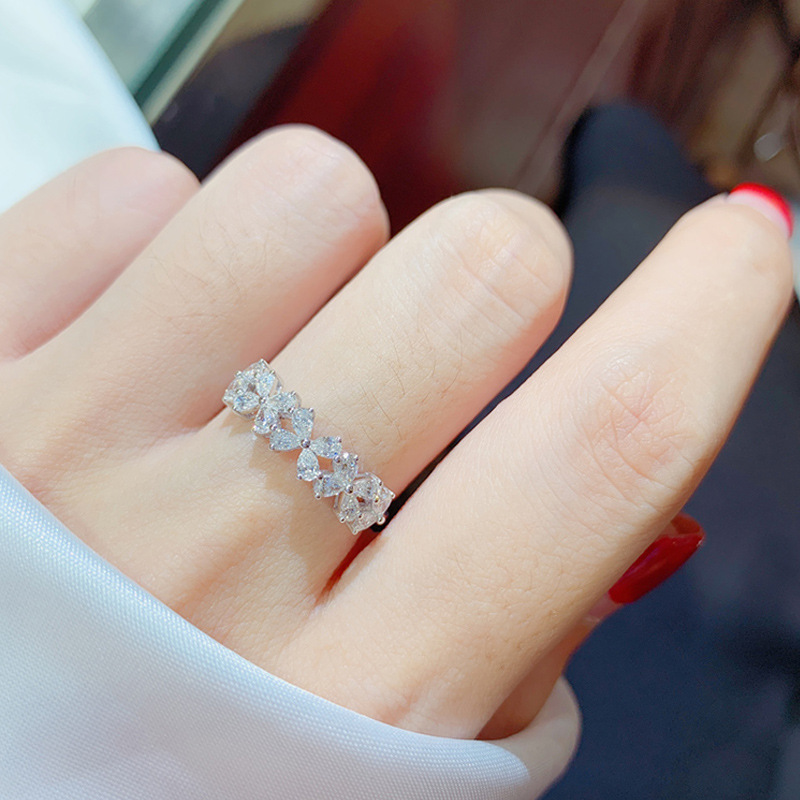 Lovers Heart Diamond Ring 925 Sterling silver Engagement Wedding Band Rings for Women Bridal Promise Party Jewelry Birthday Gift
