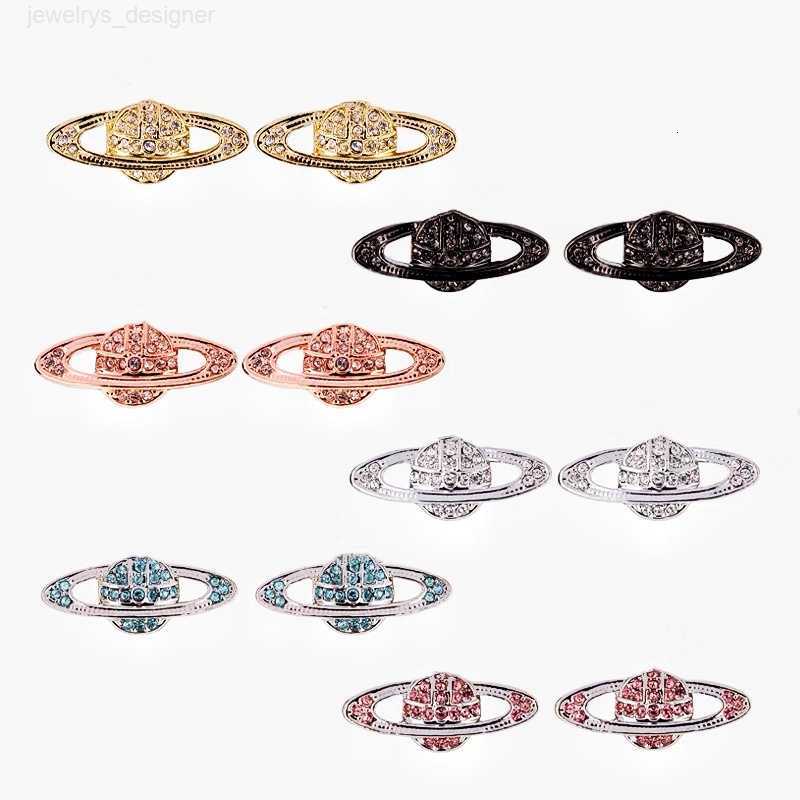 Designer Earring Fashion brand have stamps diamond stud earrings classic saturn Earrings punk jewelry for woman man lover gift with box