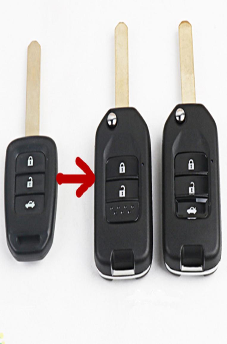 Modified Flip Remote Key Shell For Honda FIT XRV VEZEL CITY JAZZ CIVIC HRV 23 Buttons Folding Key Case Fob