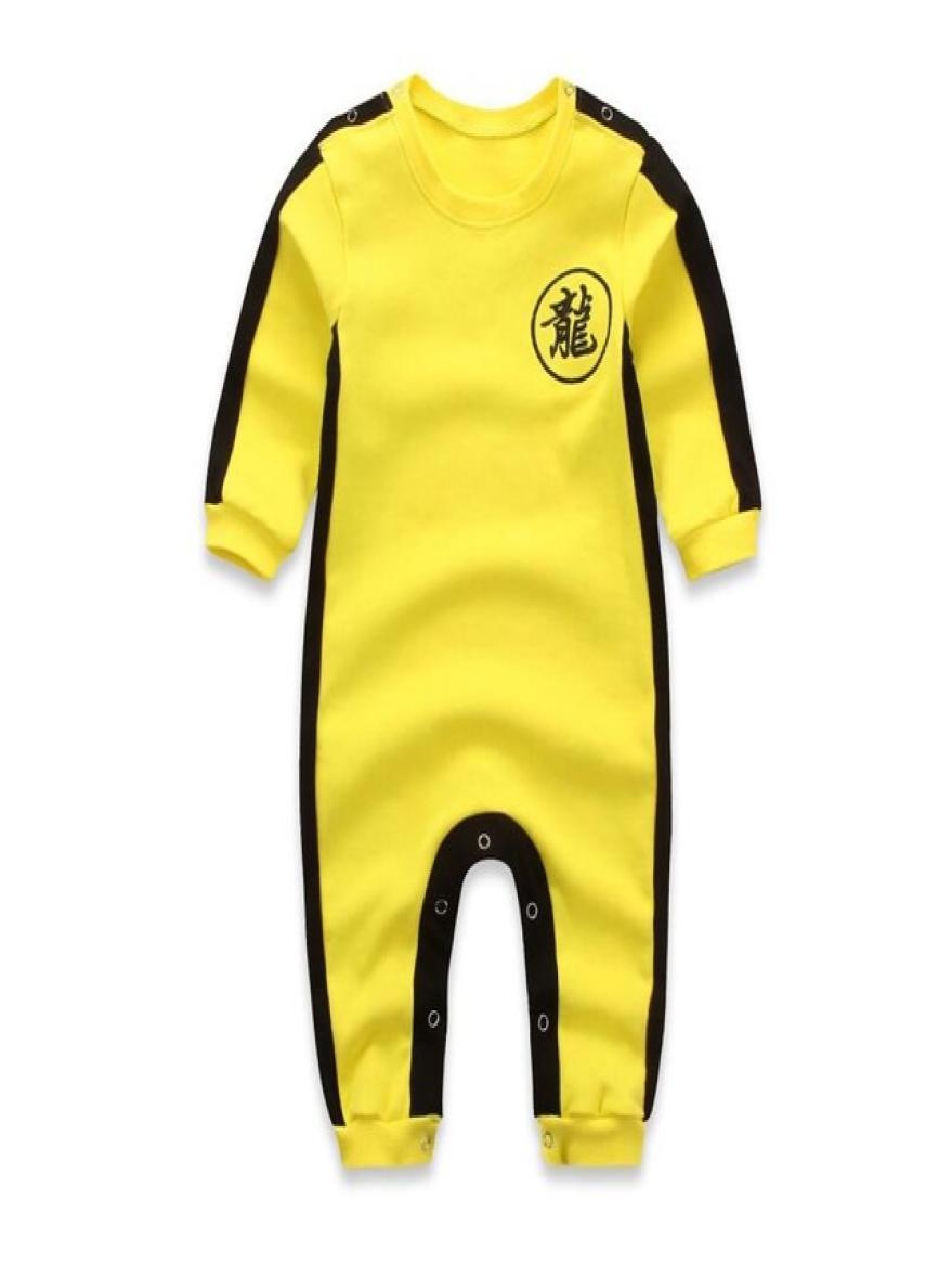 NEW Bruce Lee Baby Boys Clothes Romper Chinese Kong Fu Infant Jumpsuit Hero Newborn Baby Costume Climbing