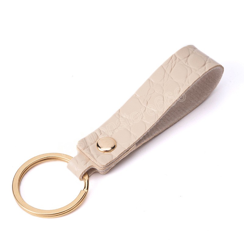 Crocodile Leather Keychain Business Gift Leather Key Chain Men Women Car Key Strap Waist Wallet KeyChains Keyrings 6 Colors