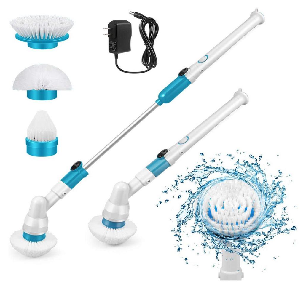 Cordless Scrubber Electric Spin Scrubber with 3 Replaceable Cleaning Brush Head for MOTHER Easily Household Cleaning Part 210329