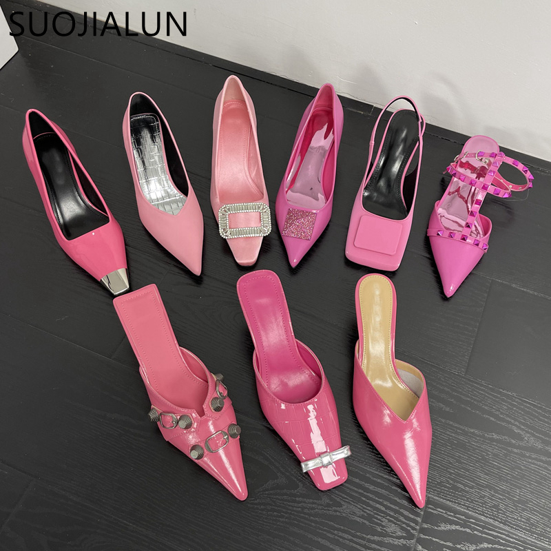 Sandals SUOJIALUN Spring Brand Women Fashion Pink Pointed Ladies Elegant Thin High Heel Pumps Shoes Dress 230404, Pink 3200-1
Sandals SUOJIALUN Spring Brand Women Fashion Pink Pointed Ladies Elegant Thin High Heel Pumps Shoes Dress 230404, Pink 3200-1