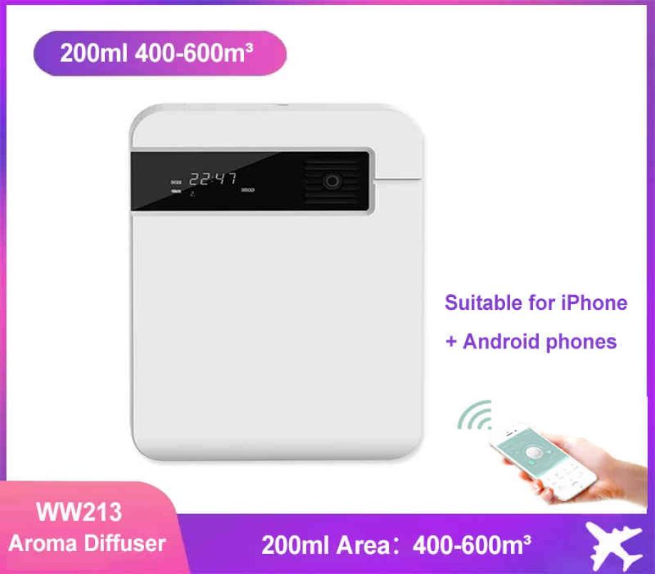 Commercial Aroma Diffuser 200ml Smart Timing Fragrance Machine Air Ionizer Humidifier Silent Running Aroma Nebulizer 220210