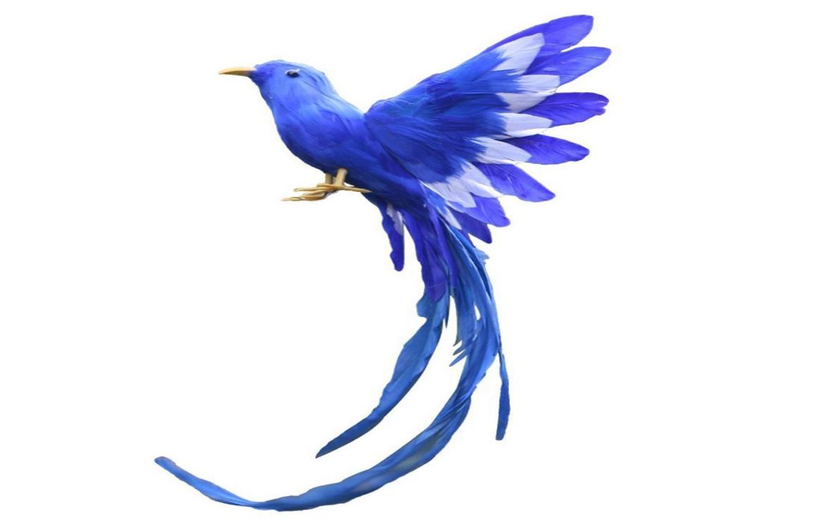 Artificial Bird Feathers Plastic Figurine Landscape Ornament Garden Decor Christmas DIY Halloween 28 5 3cm Y200903