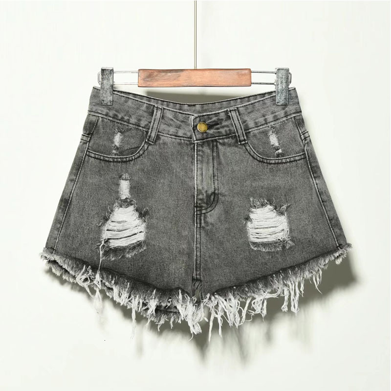 Women's Shorts sexy summer denim shorts women high waist Jean shorts female loose hole jeans shorts with pockets casual plus size S-2XL 230404
