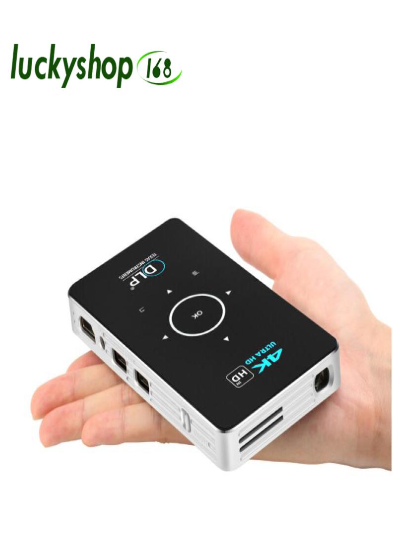 C6 Mini 4K DLP Android 90 Projector 5G WiFi Bluetooth 40 Portable Video Home Cinema Support Mobile Phone Miracast Airplay Amlogi