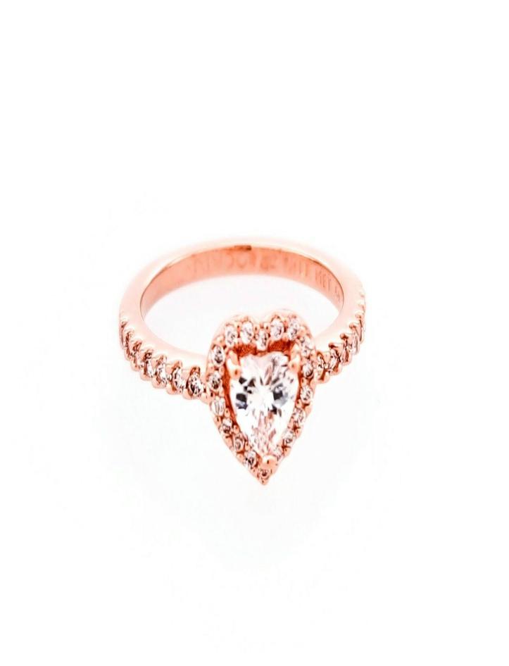 Rose gold heart rings fits for original style jewelry Sparkling Elevated Heart Ring 188421C02