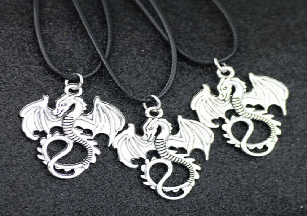 50pcs Lot Cool Dragon Pendants Necklaces Alloy Charms Jewelry whole HJ191