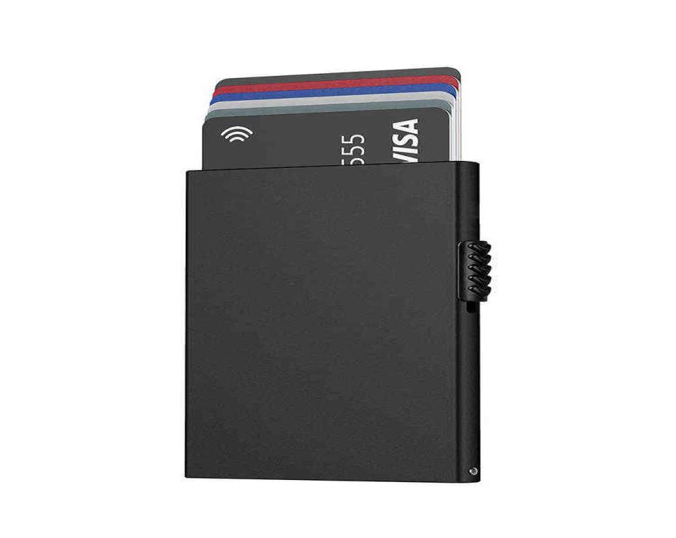 New Card Wallet For Men Credit Holder Rfid Blocking Pop Up Women Minimalist Aluminum Smart J220809