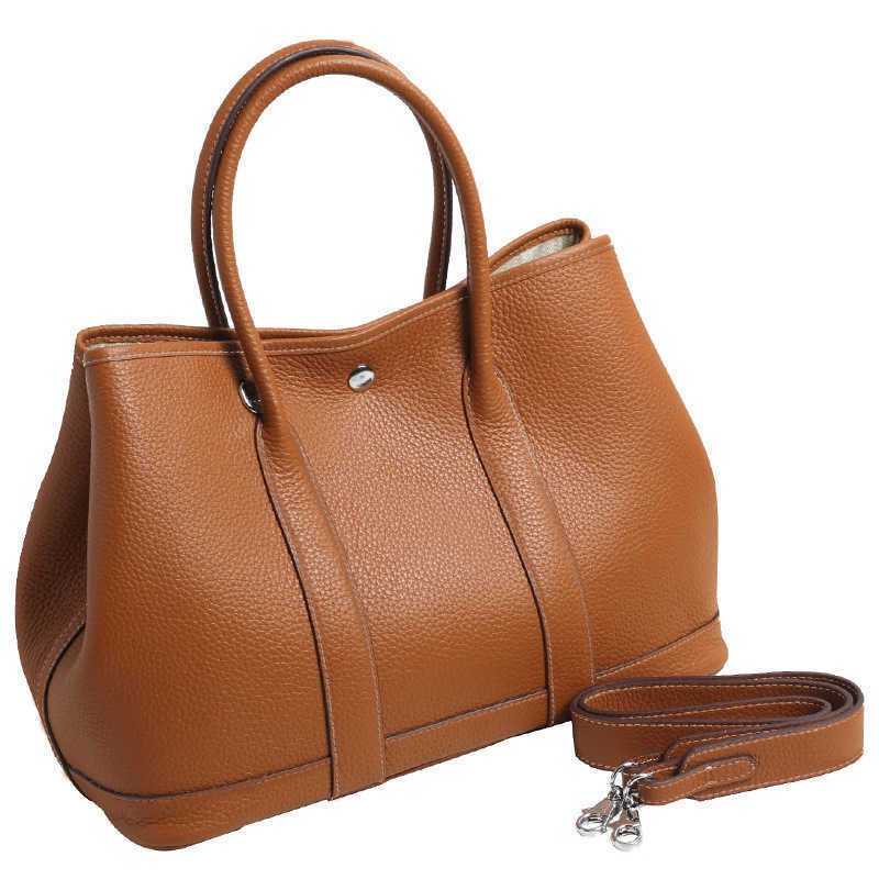 Genuine Leather Garden Bags for Women Women's Handbag Luxury Designer Tote Crossbody Shoulder Bag with Cowhide Spaghetti Straps