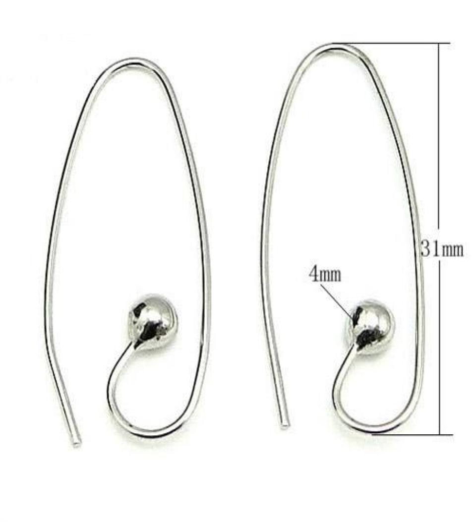 10pcslot 925 Sterling Silver Earring Hooks Clasps Finding Components For DIY Craft Jewelry Gift 08x4x12x30mm WP068