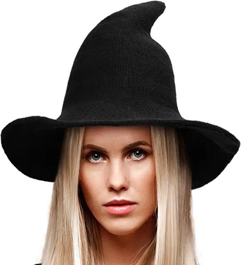 Halloween bucket hat Sheep Wool Christmas Halloween Foldable Costume Ball Sun Cap Witch Pointed Fisherman Knit hats2203080