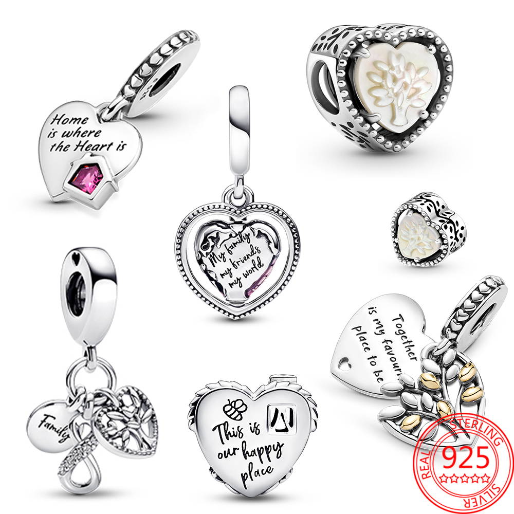 925 silver Fit Pandora Original charms DIY Pendant women Bracelets beads Authentic Family Infinity Triple Dangle Charm Heart House Happy Place
925 silver Fit Pandora Original charms DIY Pendant women Bracelets beads Authentic Family Infinity Triple Dangle Charm Heart House Happy Place
