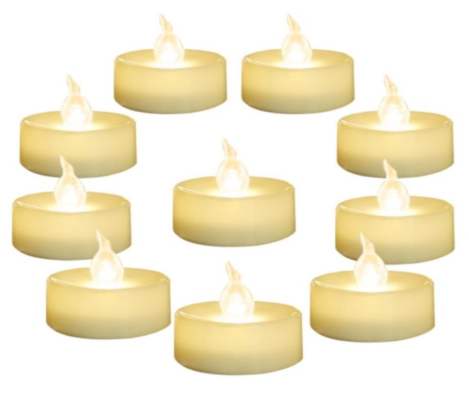 SXI 24 Pack Warm White Battery LED Lights Flameless Flickering light Dia 1.4" Electric Fake Candle for Votive Wedding Party