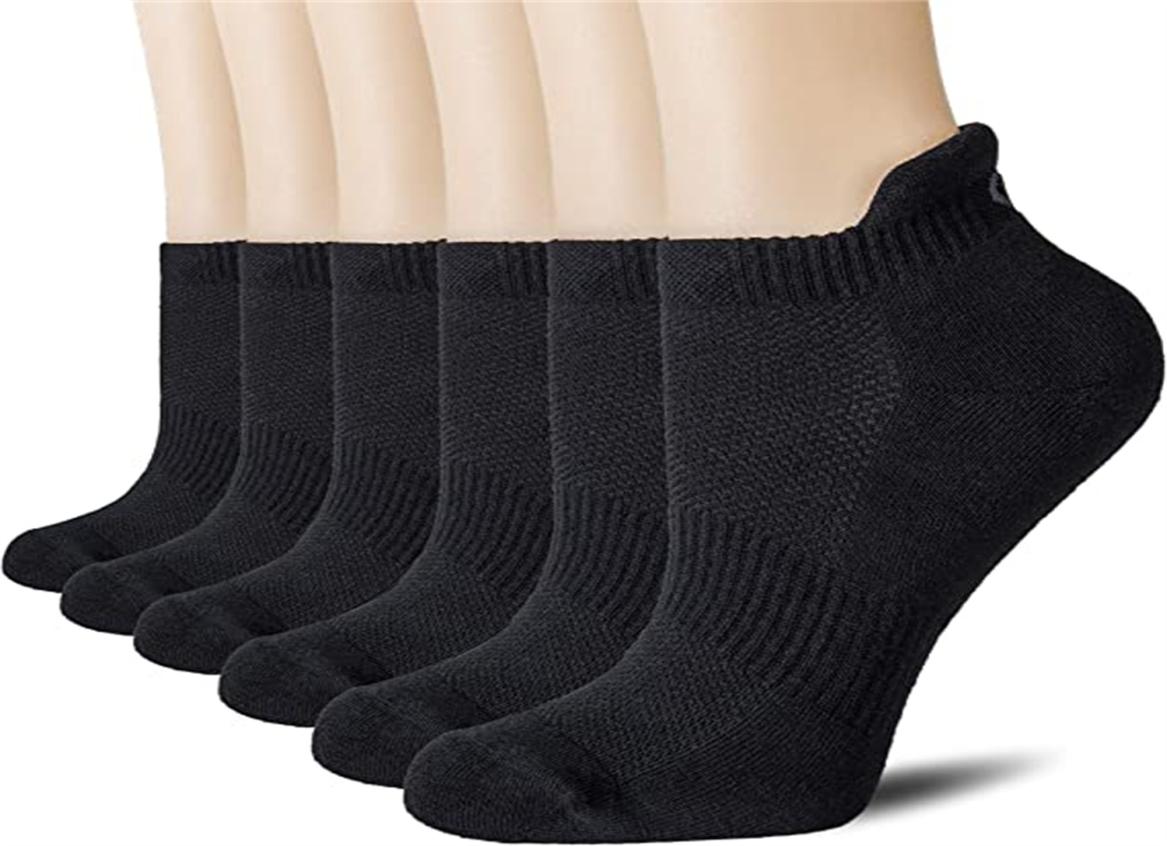 Athletic Running Socks Low Cut Sports Tab Socks for Men and Women 6 Pairs