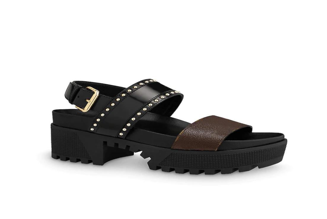 Lady Laureate Platform Sandals Designer Shoes Glazed Calf Leathe Patent Canvas Women Shoes Dress Party Sandal Platform High Heel w