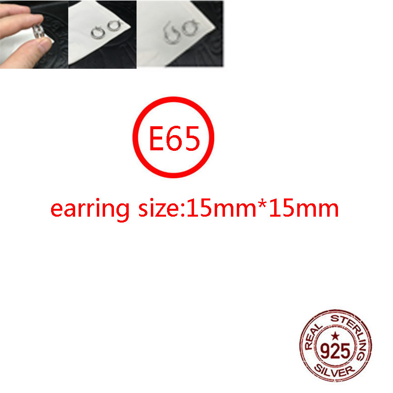 E65 S925 Sterling Silver Earrings Fashion Personalized Punk Street Dance Style Cross Flower Letter Jewelry Design Gift for Lovers