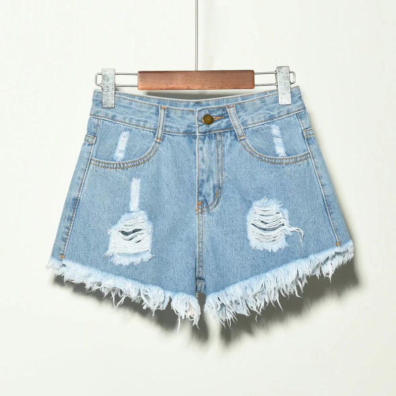 Women's Shorts sexy summer denim shorts women high waist Jean shorts female loose hole jeans shorts with pockets casual plus size S-2XL 230404