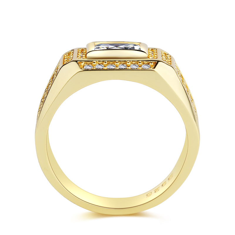 Choucong Brand Wedding Rings Luxury Jewelry 925 Sterling Silver 18K Gold Fill Princess Cut White Topaz CZ Diamond Gemstones Party Men Wedding Band Rin