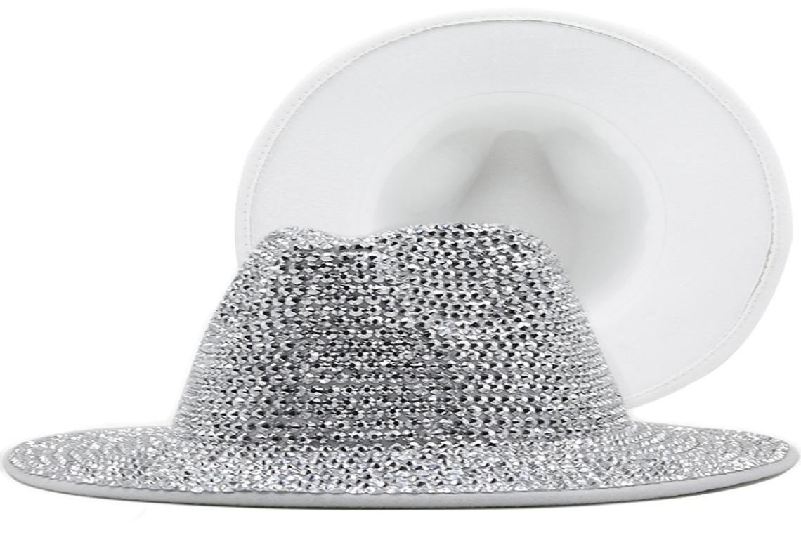 Luxury Diamond Bucket Hat Woman Man Rhinestone Fedora Hats for Women Men Sunhat Sunhats Girl Party Night Performance Cap Bling Fis