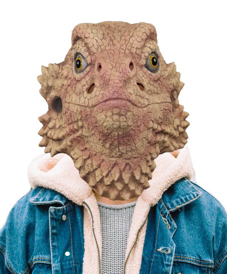 Desert Spiny Lizard Mask Animal Head Mask Halloween Costume Pretend for Adults 220704