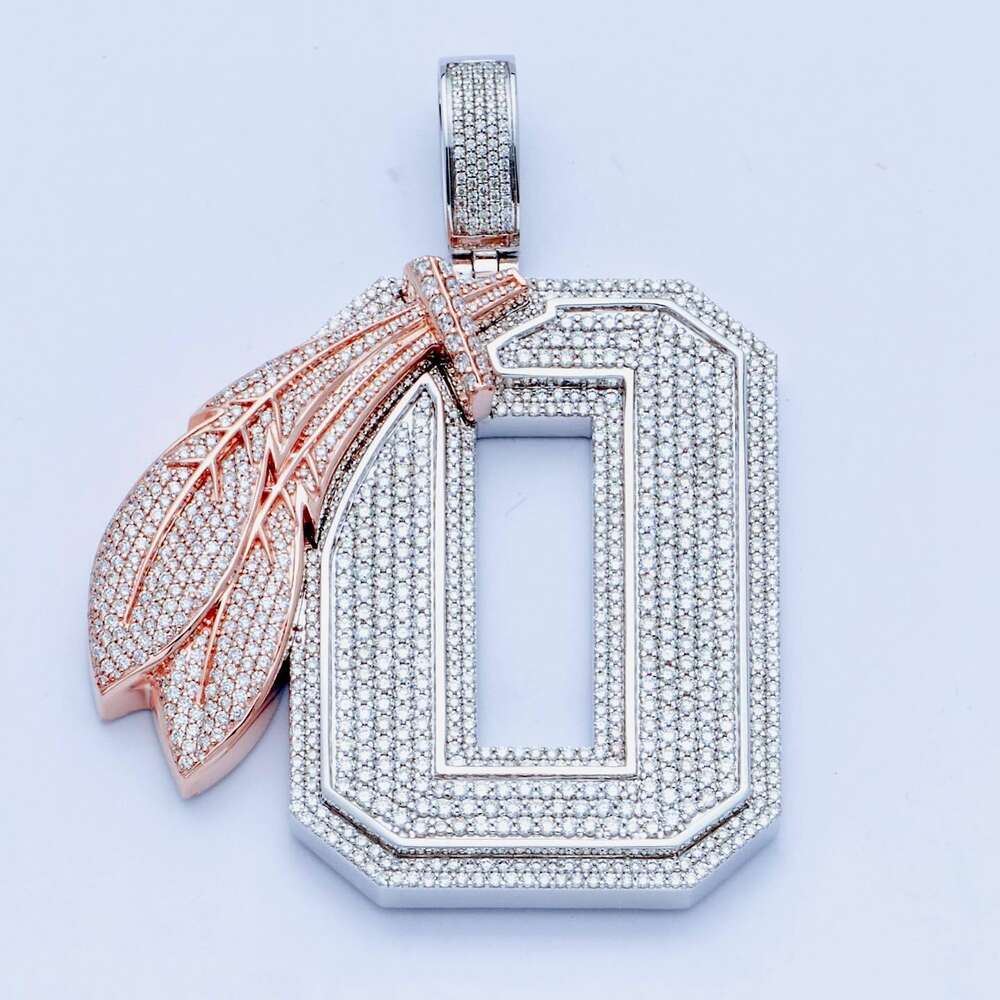 Custom Iced Out - Sterling Sier Charm Necklace, Simulated Dia Hip Hop Jewelry, Style Pendant