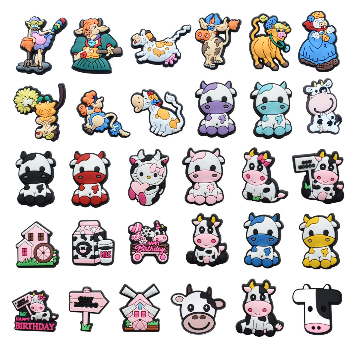 Anime charms wholesale childhood memories milk cows funny gift cartoon charms shoe accessories pvc decoration buckle soft rubber clog charms, Equally mixed colors
Anime charms wholesale childhood memories milk cows funny gift cartoon charms shoe accessories pvc decoration buckle soft rubber clog charms, Equally mixed colors