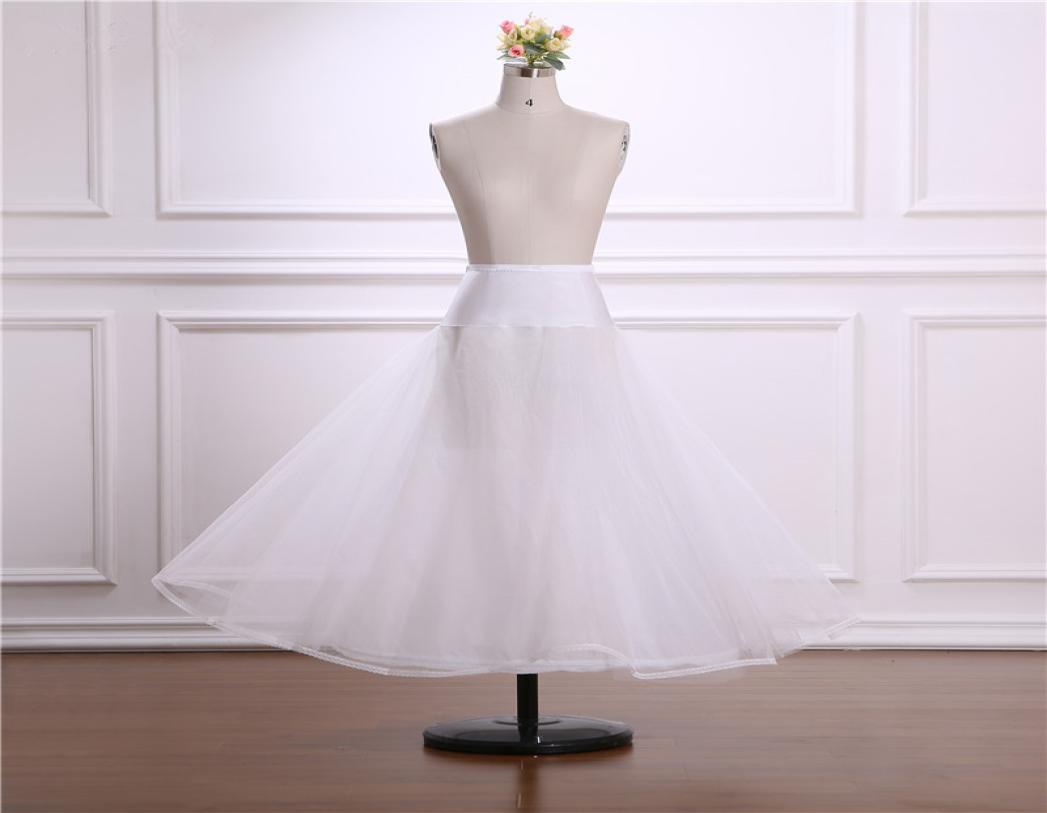 Aline Long Tulle Petticoats for Wedding Dress Crinoline Petticoat Underskirt One Layer Hoop Knitted White Skirt Rockabilly