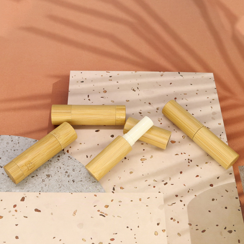 Lip Balm Tube Empty Chapstick Bottle Bamboo Tubes Lip Gloss Storage Tubes for Women