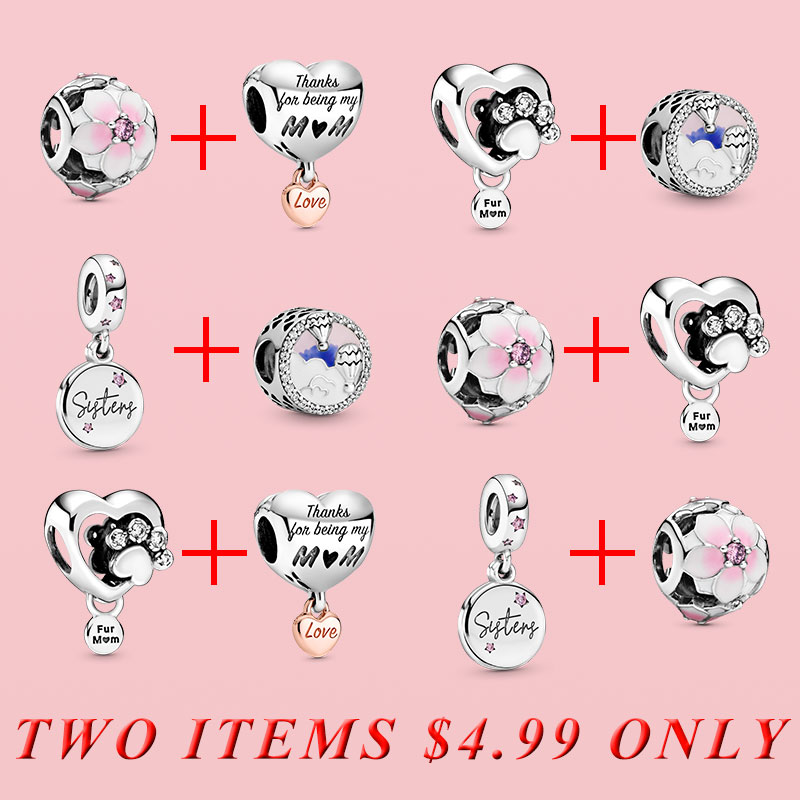 925 silver Fit Pandora Original charms DIY Pendant women Bracelets beads Flower Hot Air Balloon Paw Print Saturday Dangle
925 silver Fit Pandora Original charms DIY Pendant women Bracelets beads Flower Hot Air Balloon Paw Print Saturday Dangle