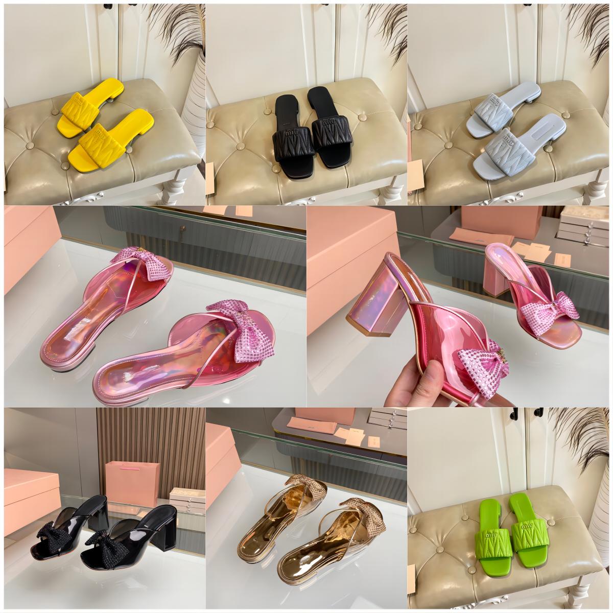 MIU shoes Slippers Patent leather Mary Jane pumps Mid jeweled heel black white Metallic technical fabric sandals crystals High Heels SandalS size 35-40 with box, Mm-13
MIU shoes Slippers Patent leather Mary Jane pumps Mid jeweled heel black white Metallic technical fabric sandals crystals High Heels SandalS size 35-40 with box, Mm-13