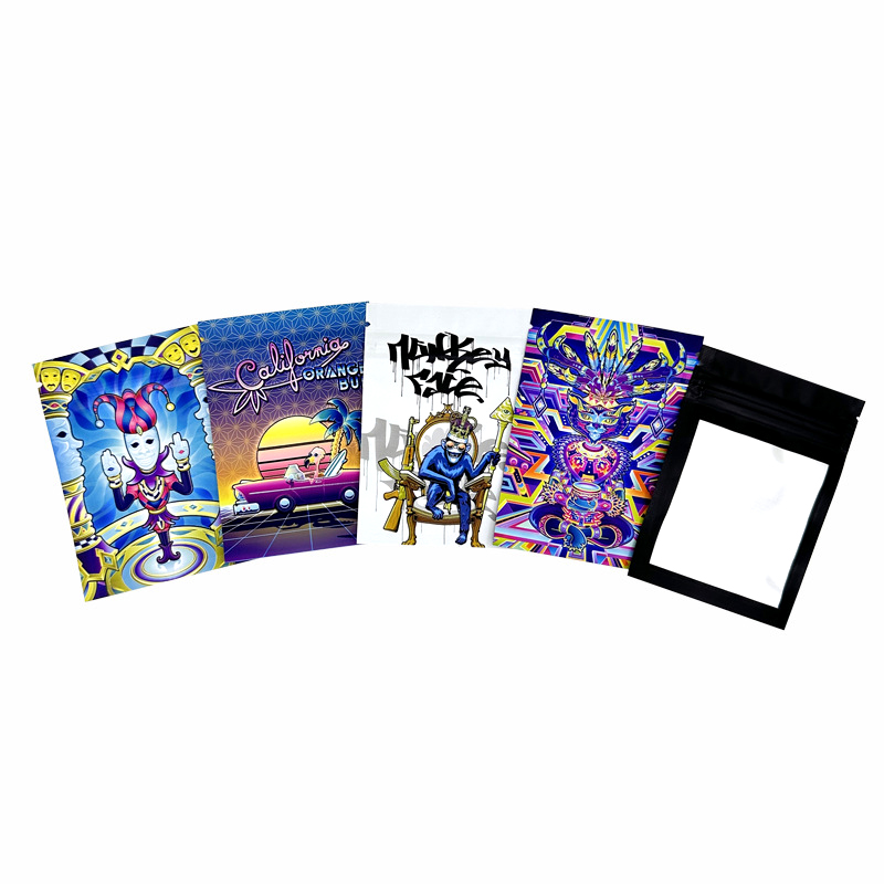Empty Packaging 1gram 3.5g Small Mylar Bags Zipper Lock Resealable Case 7*10cm 12.7*10cm Laser Holography Plastic Package