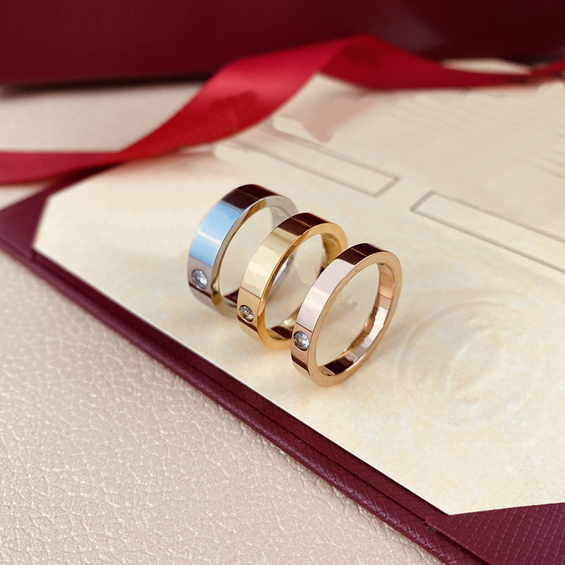 diamond rings for men women wedding ring C letter designer jewelry woman plated silver gold rose gold luxury jewelry couple Ring gift no fade 3mm