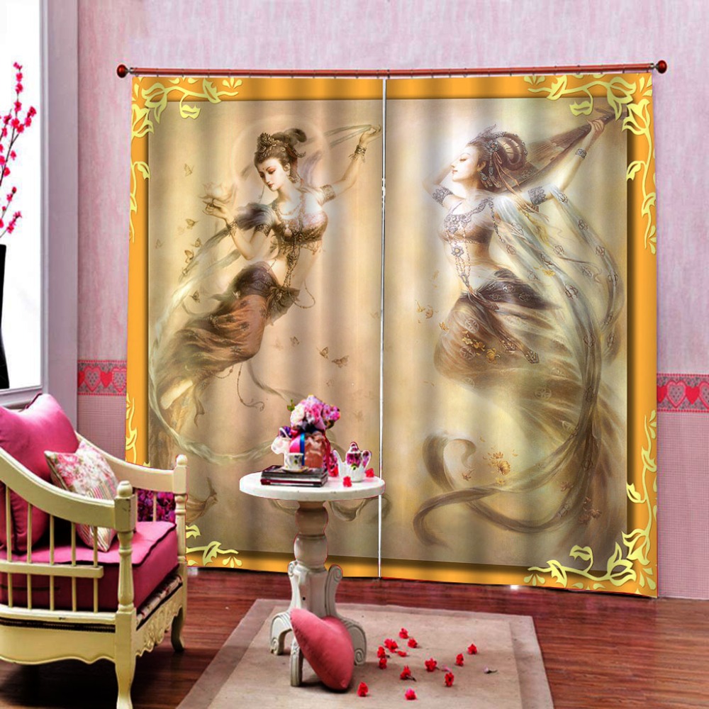 Custom Curtain Blackout Curtain Fabric European Style Angel Curtains For Bedroom Curtain For Bathroom Kitchen