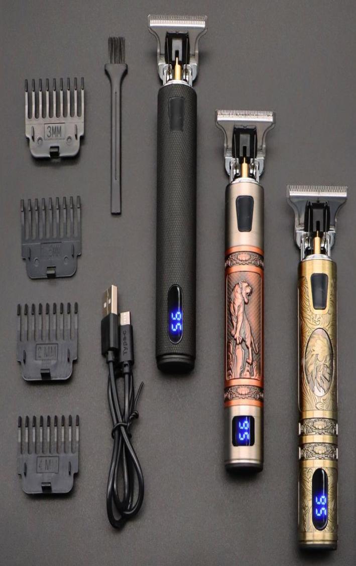 Hair Clippers T9 0mm Professional Clipper Electric Rechargeable Men Shaver Beard Trimmer Barber Cut Cutting Machine